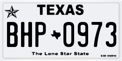 TX license plate BHP0973