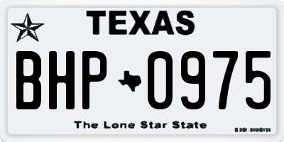 TX license plate BHP0975