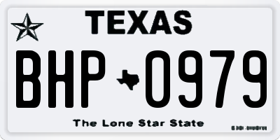 TX license plate BHP0979