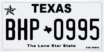 TX license plate BHP0995