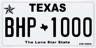 TX license plate BHP1000