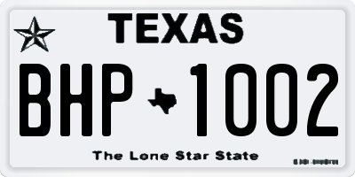 TX license plate BHP1002