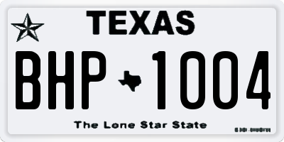 TX license plate BHP1004