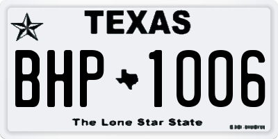 TX license plate BHP1006