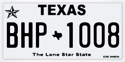 TX license plate BHP1008