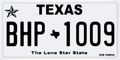 TX license plate BHP1009