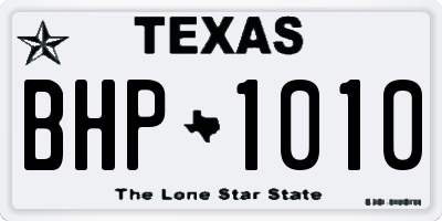 TX license plate BHP1010