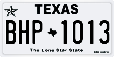 TX license plate BHP1013