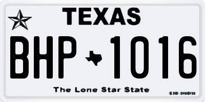 TX license plate BHP1016
