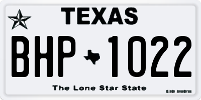 TX license plate BHP1022