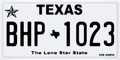 TX license plate BHP1023