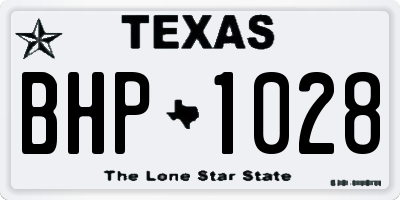 TX license plate BHP1028