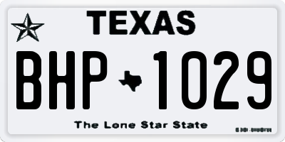 TX license plate BHP1029