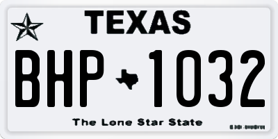 TX license plate BHP1032