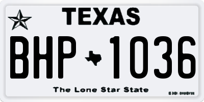 TX license plate BHP1036