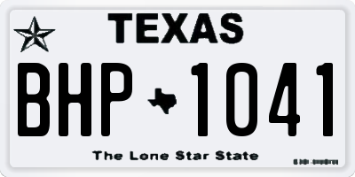 TX license plate BHP1041