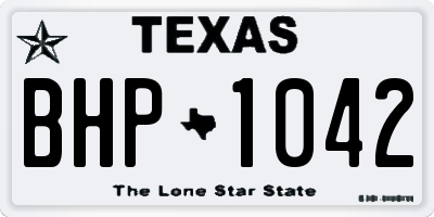 TX license plate BHP1042