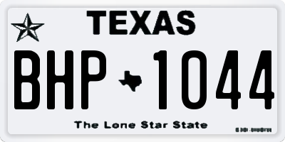 TX license plate BHP1044
