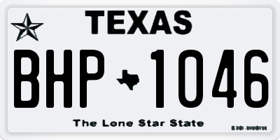 TX license plate BHP1046