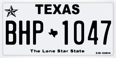 TX license plate BHP1047