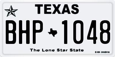 TX license plate BHP1048