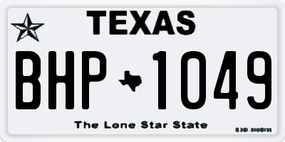 TX license plate BHP1049