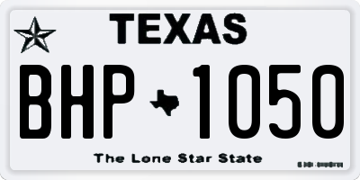 TX license plate BHP1050