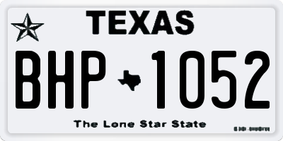TX license plate BHP1052