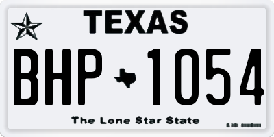 TX license plate BHP1054