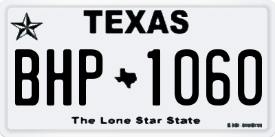 TX license plate BHP1060