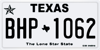 TX license plate BHP1062