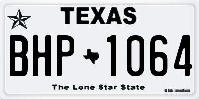 TX license plate BHP1064