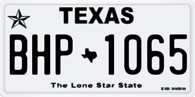 TX license plate BHP1065