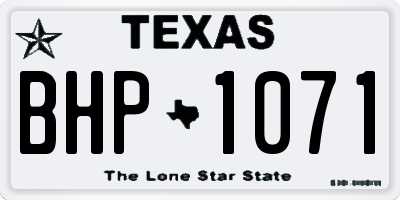 TX license plate BHP1071