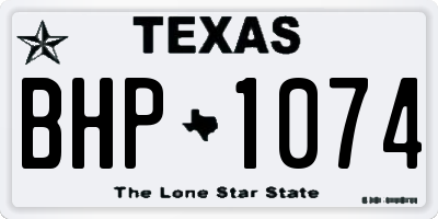TX license plate BHP1074