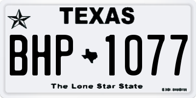 TX license plate BHP1077