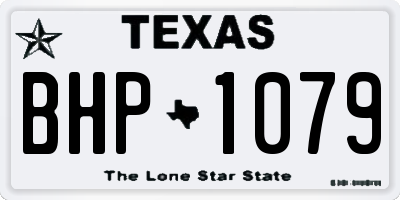 TX license plate BHP1079