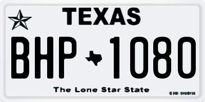 TX license plate BHP1080