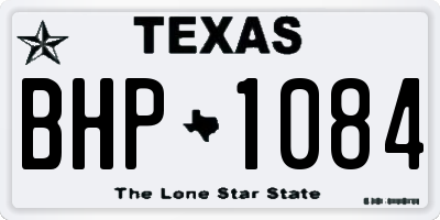TX license plate BHP1084