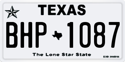 TX license plate BHP1087