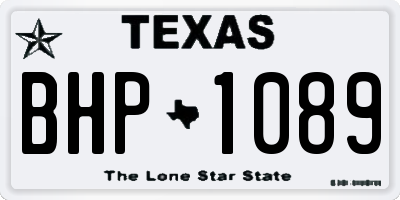 TX license plate BHP1089