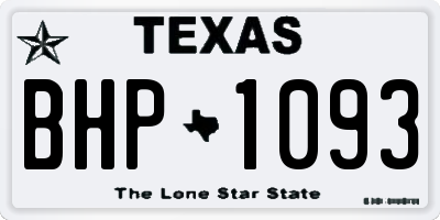 TX license plate BHP1093