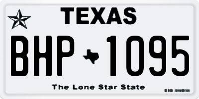 TX license plate BHP1095