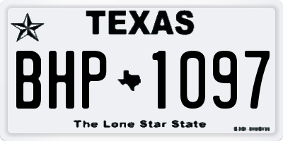 TX license plate BHP1097