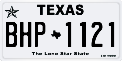 TX license plate BHP1121