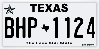 TX license plate BHP1124