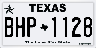 TX license plate BHP1128