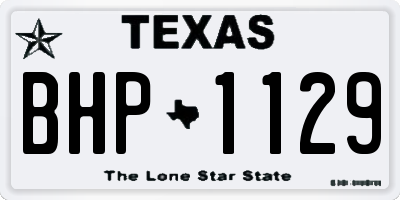 TX license plate BHP1129