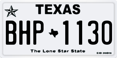 TX license plate BHP1130