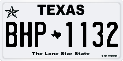TX license plate BHP1132